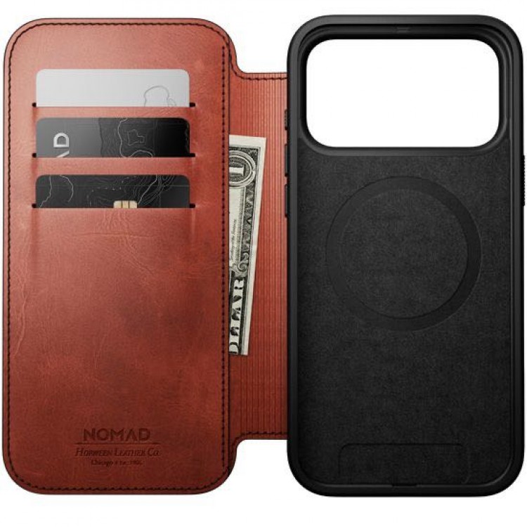 NOMAD θήκη δερμάτινη MODERN SE Horween Πορτοφόλι MagSafe για Apple iPhone 17 Pro Max 6.9 2025 - Olde Dublin ΚΑΦΕ - NM014087858