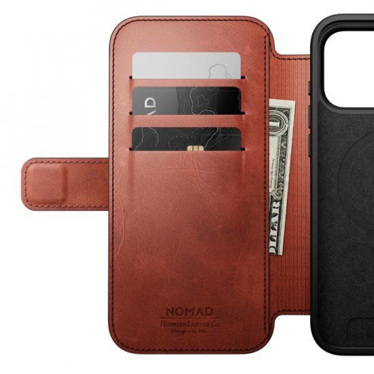 NOMAD θήκη δερμάτινη MODERN SE Horween Πορτοφόλι MagSafe για Apple iPhone 17 Pro Max 6.9 2025 - Olde Dublin ΚΑΦΕ - NM014087858