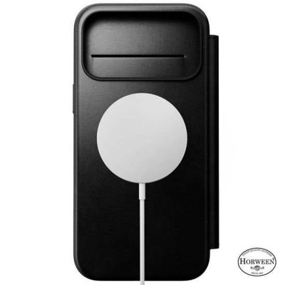 NOMAD θήκη Πορτοφόλι δερμάτινη Horween Modern Folio Rugged rustic MagSafe για Apple iPhone 17 PRO MAX 6.9 2025 - ΜΑΥΡΟ - NM014117858