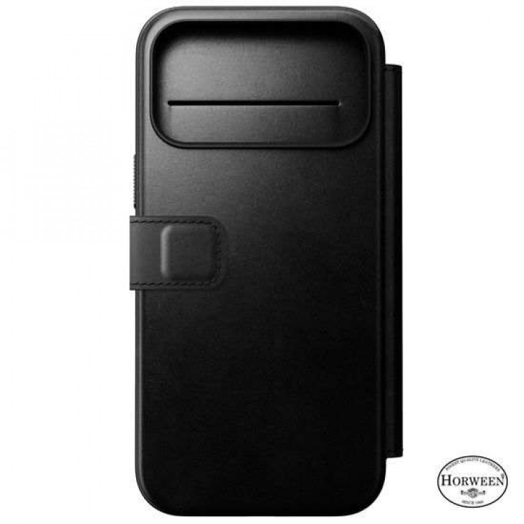 NOMAD θήκη Πορτοφόλι δερμάτινη Horween Modern Folio Rugged rustic MagSafe για Apple iPhone 17 PRO MAX 6.9 2025 - ΜΑΥΡΟ - NM014117858