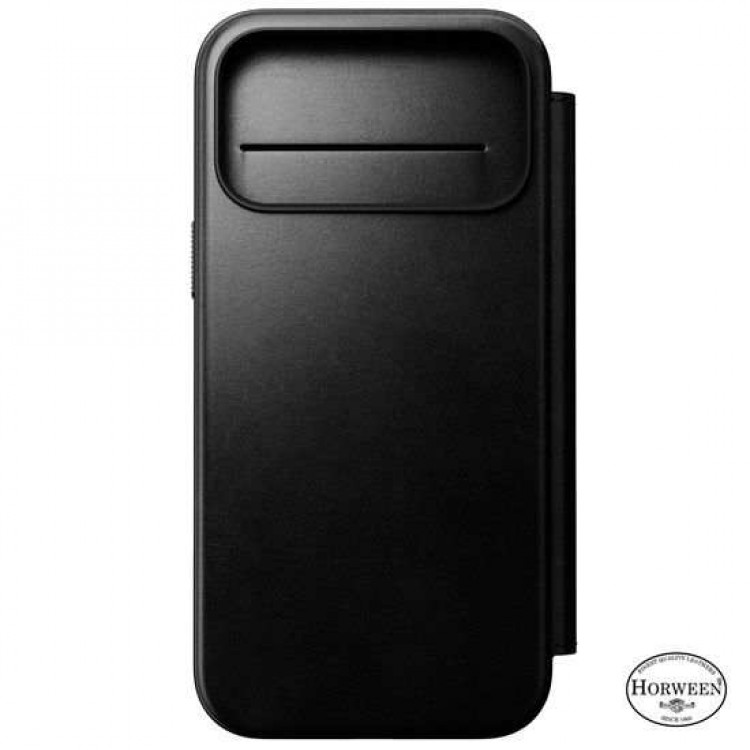 NOMAD θήκη Πορτοφόλι δερμάτινη Horween Modern Folio Rugged rustic MagSafe για Apple iPhone 17 PRO MAX 6.9 2025 - ΜΑΥΡΟ - NM014117858