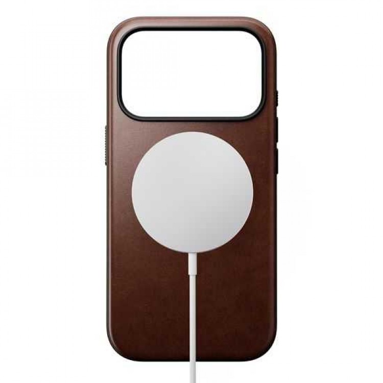 NOMAD θήκη δερμάτινη Modern Horween MagSafe για Apple iPhone 17 PRO 6.3 2025 - Rustic ΚΑΦΕ - NM014292858