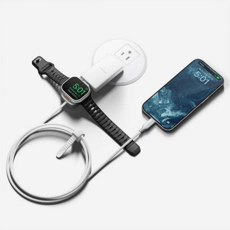 Nomad ULTRA RUGGED Kevlar 100w Universal καλώδιο USB-C για Apple Watch series ,AirPods Pro 2, AirPods 4, smartphones - 1.5μ. - ΛΕΥΚΟ - NM014667858