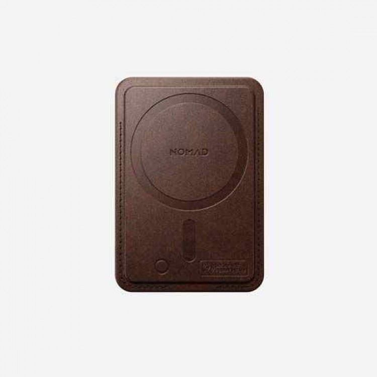 NOMAD Horween Δερμάτινο universal MagSafe Μαγνητικό Πορτοφόλι συμβατό με Apple's Find My app - Rustic Brown ΚΑΦΕ - NM014742858