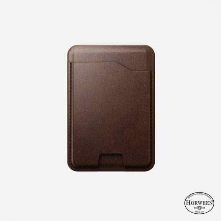NOMAD Horween Δερμάτινο universal MagSafe Μαγνητικό Πορτοφόλι συμβατό με Apple's Find My app - Rustic Brown ΚΑΦΕ - NM014742858