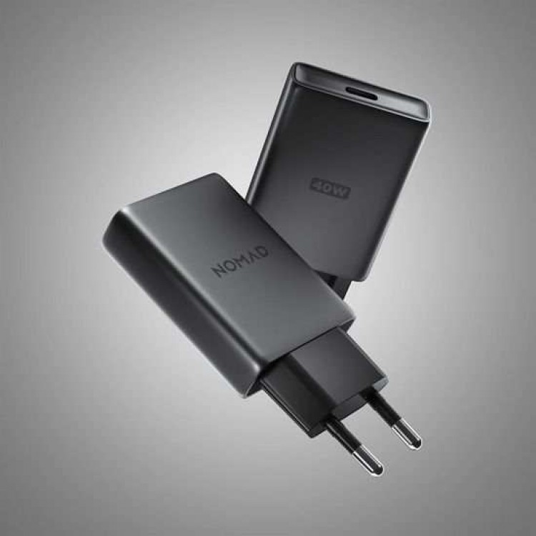 Nomad AC οικιακός Φορτιστής τοίχου 40W, Slim με EU, USB-C, GaN Technology - Carbid ΜΑΥΡΟ - NM014773858