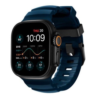 NOMAD Rocky Point Sport Band FKM rubber Strap ΑΔΙΑΒΡΟΧΟ για Apple Watch SERIES 4,5,6,SE,8,9 & ULTRA - 42mm-44mm-45mm-49mm - Atlantic ΜΠΛΕ ΜΑΥΡΟ - NM014827858