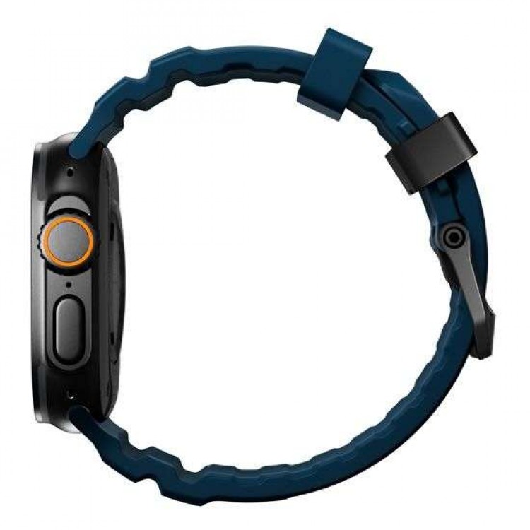 NOMAD Rocky Point Sport Band FKM rubber Strap ΑΔΙΑΒΡΟΧΟ για Apple Watch SERIES 4,5,6,SE,8,9 & ULTRA - 42mm-44mm-45mm-49mm - Atlantic ΜΠΛΕ ΜΑΥΡΟ - NM014827858