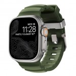 NOMAD Rocky Point Sport Band FKM rubber Strap ΑΔΙΑΒΡΟΧΟ για Apple Watch SERIES 4,5,6,SE,8,9 & ULTRA - 42mm-44mm-45mm-49mm - FOREST ΠΡΑΣΙΝΟ Natural SILVER - NM014841858