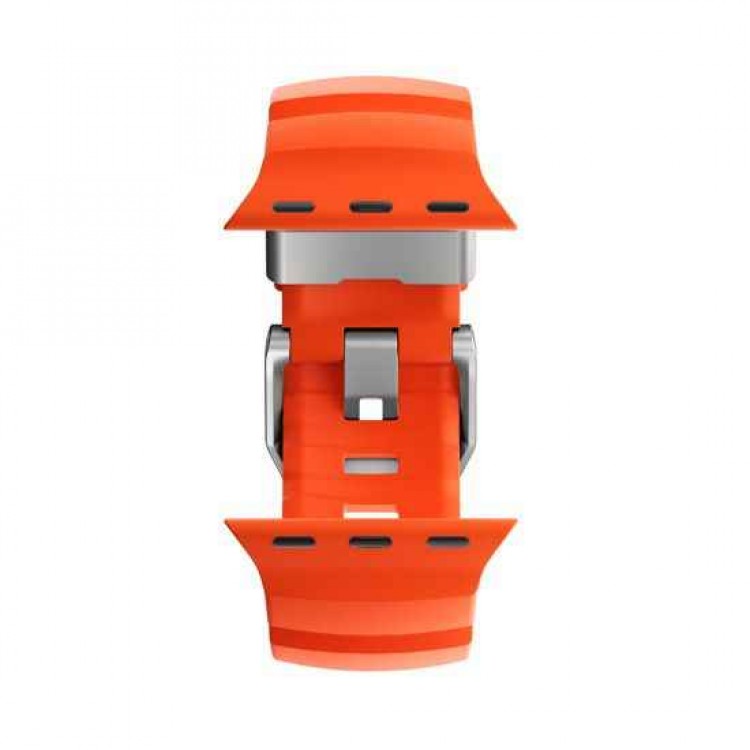 NOMAD Rocky Point Sport Band FKM rubber Strap ΑΔΙΑΒΡΟΧΟ για Apple Watch SERIES 4,5,6,SE,8,9 & ULTRA 1/2, Apple Series 10 46mm - 42/44/45/46/49mm - Magma ΠΟΡΤΟΚΑΛΙ Natural TITANIUM - NM014872858