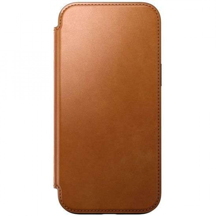 NOMAD θήκη Πορτοφόλι δερμάτινη Modern Folio Rugged rustic MagSafe για Apple iPhone 16 PRO 6.3 2024 - English Tan ΚΑΦΕ - NM01678885