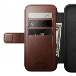 NOMAD θήκη Πορτοφόλι δερμάτινη Horween Modern Folio Rugged rustic MagSafe για Apple iPhone 16 PRO 6.3 2024 - ΚΑΦΕ - NM01676485