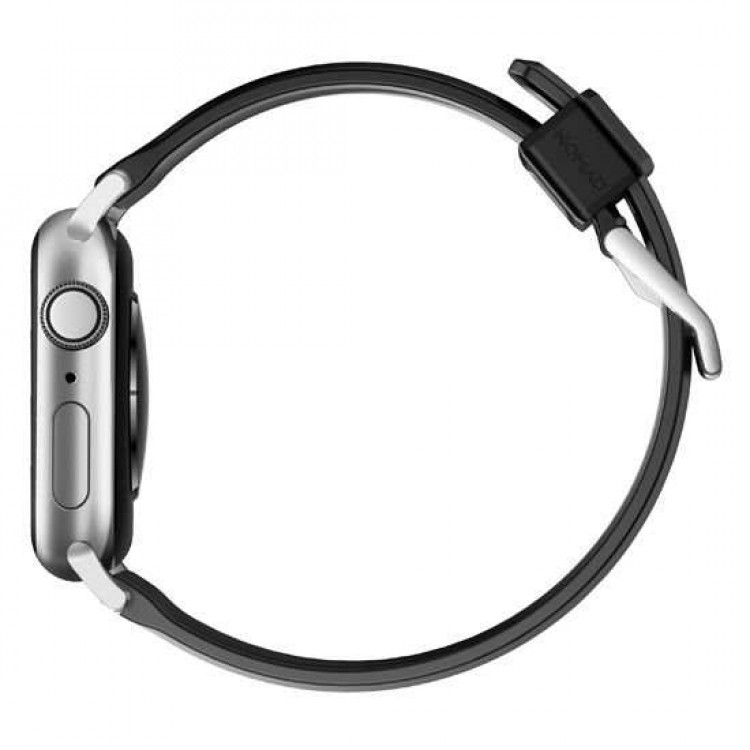 NOMAD Sport Rugged Strap Waterproof silicone για Apple Watch SERIES - 49/46/45/44/42mm - ΜΑΥΡΟ ΑΣΗΜΙ - NM1A41SN00