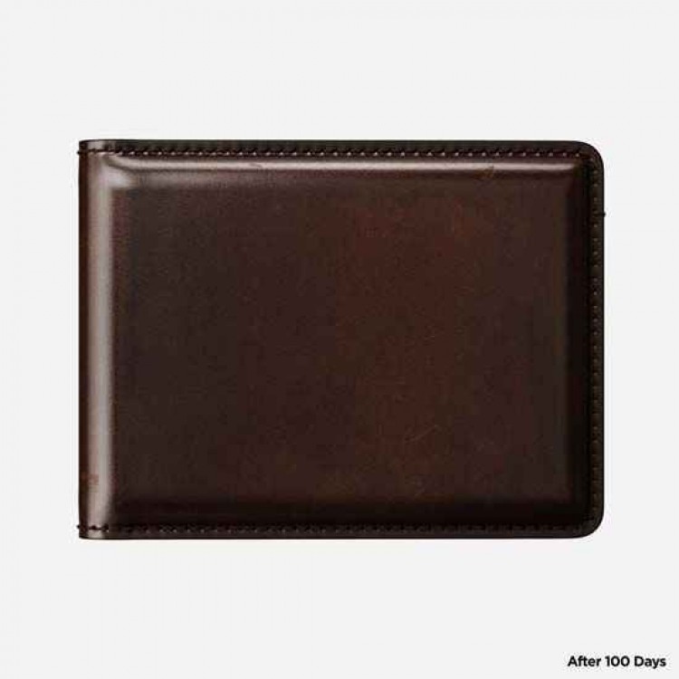 NOMAD Horween Δερμάτινο Bifold Πορτοφόλι - ΚΑΦΕ - NM500R0UA0