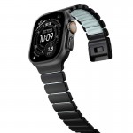 Nomad Stratos Titanium Grade 4 BAND FKM Μπρασελέ Μεταλλικό για Apple Watch SERIES - 42/44/45/46/49mm ULTRA 1/2/3 - ΜΑΥΡΟ ΤΙΤΑΝΙΟ / Icy ΜΠΛΕ Glow - NM009896858 