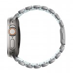 Nomad Stratos Titanium Grade 4 BAND FKM Μπρασελέ Μεταλλικό για Apple Watch SERIES - 42/44/45/46/49mm ULTRA 1/2/3 - Natural ΤΙΤΑΝΙΟ / Icy ΜΠΛΕ Glow - NM009902858 