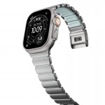 Nomad Stratos Titanium Grade 4 BAND FKM Μπρασελέ Μεταλλικό για Apple Watch SERIES - 42/44/45/46/49mm ULTRA 1/2/3 - Natural ΤΙΤΑΝΙΟ / Icy ΜΠΛΕ Glow - NM009902858 