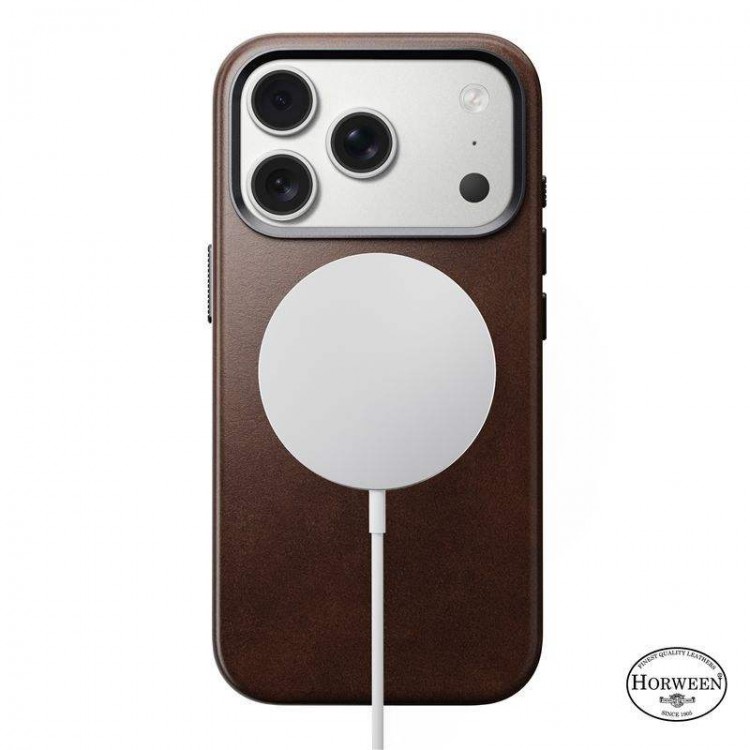 NOMAD θήκη δερμάτινη Traditional Horween MagSafe για Apple iPhone 17 PRO 6.3 2025 - rustic ΚΑΦΕ - NM011970858