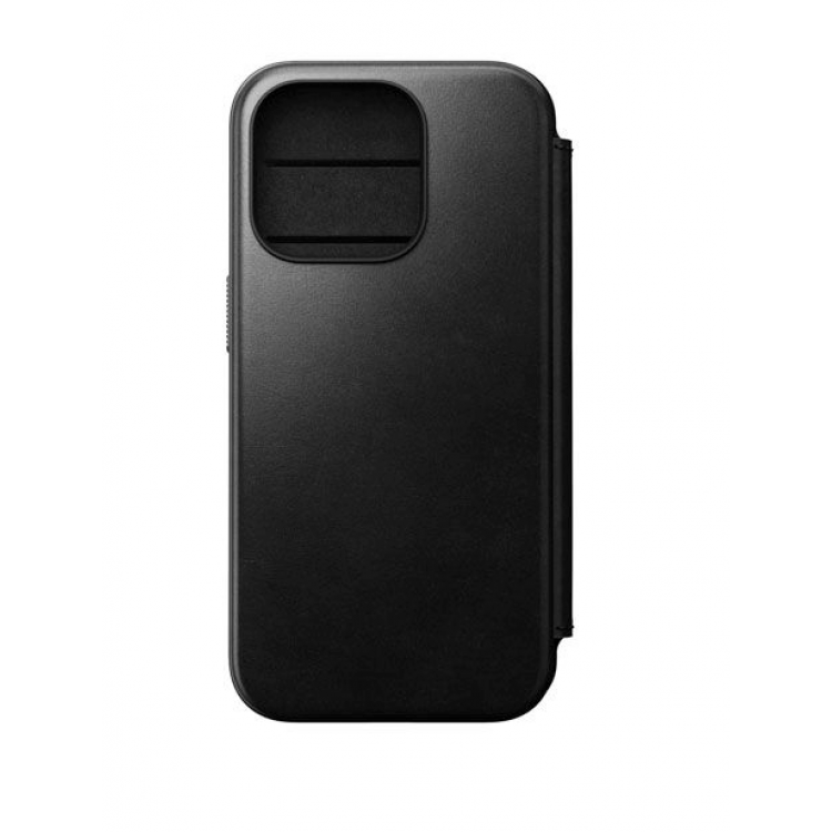 NOMAD θήκη Πορτοφόλι δερμάτινη Horween Modern Folio Rugged rustic MagSafe για Apple iPhone 15 PRO Max 6.7 2023 - ΜΑΥΡΟ - NM01631385