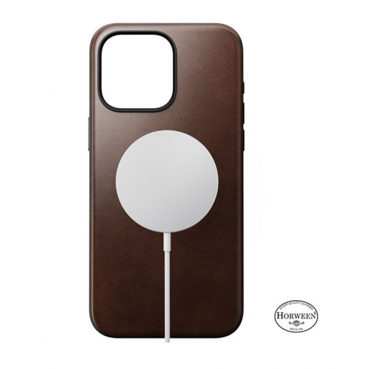 NOMAD θήκη δερμάτινη RUGGED MODERN Horween MagSafe για Apple iPhone 15 Pro 6.1 - Brown - NM01616085