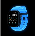 NOMAD Rocky Limited Edition Point Sport Band FKM rubber Strap ΑΔΙΑΒΡΟΧΟ για Apple Watch SERIES 4,5,6,SE,8,9 & ULTRA 1/2, APPLE watch Series 10 - 42/44/45/46/49mm - Icy ΜΠΛΕ Glow / ΜΑΥΡΟ - NM014445858