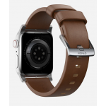 Nomad Δερμάτινο λουράκι Modern για Apple Watch SERIES , Apple Watch Ultra (49mm) 8/7 (45mm)/6/SE/5/4 (44mm)/3/2/1 (42mm) - ΚΑΦΕ ΑΣΗΜΙ - NM01907985