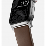 Nomad Δερμάτινο λουράκι Modern για Apple Watch SERIES , Apple Watch Ultra (49mm) 8/7 (45mm)/6/SE/5/4 (44mm)/3/2/1 (42mm) - ΚΑΦΕ ΑΣΗΜΙ - NM01907985