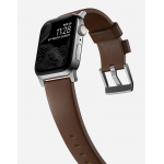 Nomad Δερμάτινο λουράκι Modern για Apple Watch SERIES , Apple Watch Ultra (49mm) 8/7 (45mm)/6/SE/5/4 (44mm)/3/2/1 (42mm) - ΚΑΦΕ ΑΣΗΜΙ - NM01907985