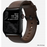 Nomad Δερμάτινο λουράκι Modern για Apple Watch SERIES , Apple Watch Ultra (49mm) 8/7 (45mm)/6/SE/5/4 (44mm)/3/2/1 (42mm) - ΚΑΦΕ ΜΑΥΡΟ - NM01197485