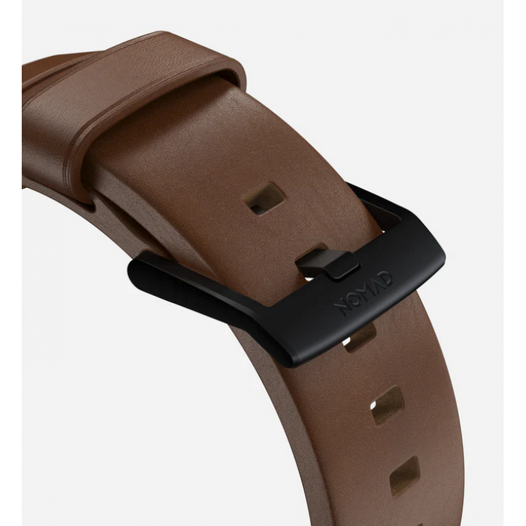 Nomad Δερμάτινο λουράκι Modern για Apple Watch SERIES , Apple Watch Ultra (49mm) 8/7 (45mm)/6/SE/5/4 (44mm)/3/2/1 (42mm) - ΚΑΦΕ ΜΑΥΡΟ - NM01197485
