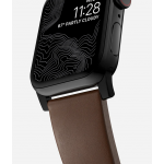 Nomad Δερμάτινο λουράκι Modern για Apple Watch SERIES , Apple Watch Ultra (49mm) 8/7 (45mm)/6/SE/5/4 (44mm)/3/2/1 (42mm) - ΚΑΦΕ ΜΑΥΡΟ - NM01197485