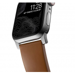 Nomad Δερμάτινο λουράκι Modern για Apple Watch SERIES , Apple Watch Ultra (49mm) 8/7 (45mm)/6/SE/5/4 (44mm)/3/2/1 (42mm) - english tan ΚΑΦΕ ΑΣΗΜΙ - NM01805885