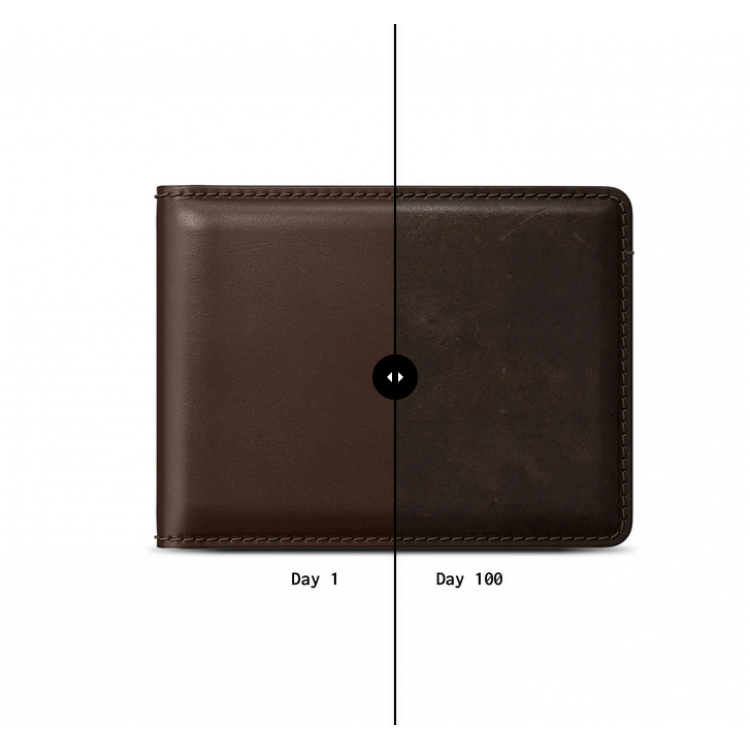 NOMAD Horween Δερμάτινο Bifold Πορτοφόλι - ΚΑΦΕ - NM500R0UA0