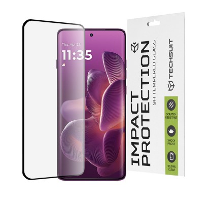 ERBORD Techsuit Γυαλί προστασίας 9H 111D Full Cover Glue Glass, 0.3MM για Motorola Edge 60 Pro - ΜΑΥΡΟ - KF2348612