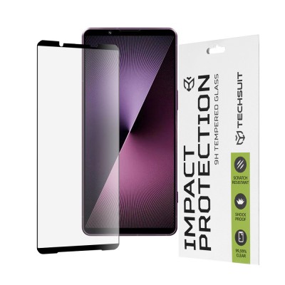 ERBORD Techsuit Γυαλί προστασίας 9H 111D Full Cover Glue Glass, 0.3MM για Sony Xperia 1 VII  - ΜΑΥΡΟ - KF2349092