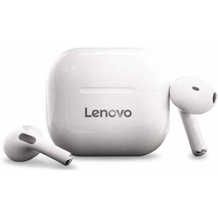Lenovo BLUETOOTH Ασύρματα ακουστικά ThinkPlus LivePods Bluetooth 5.0, Wireless, Half-In-Ear,Touch Control Stereo Earbuds με 300mAh - ΛΕΥΚΟ - LP40