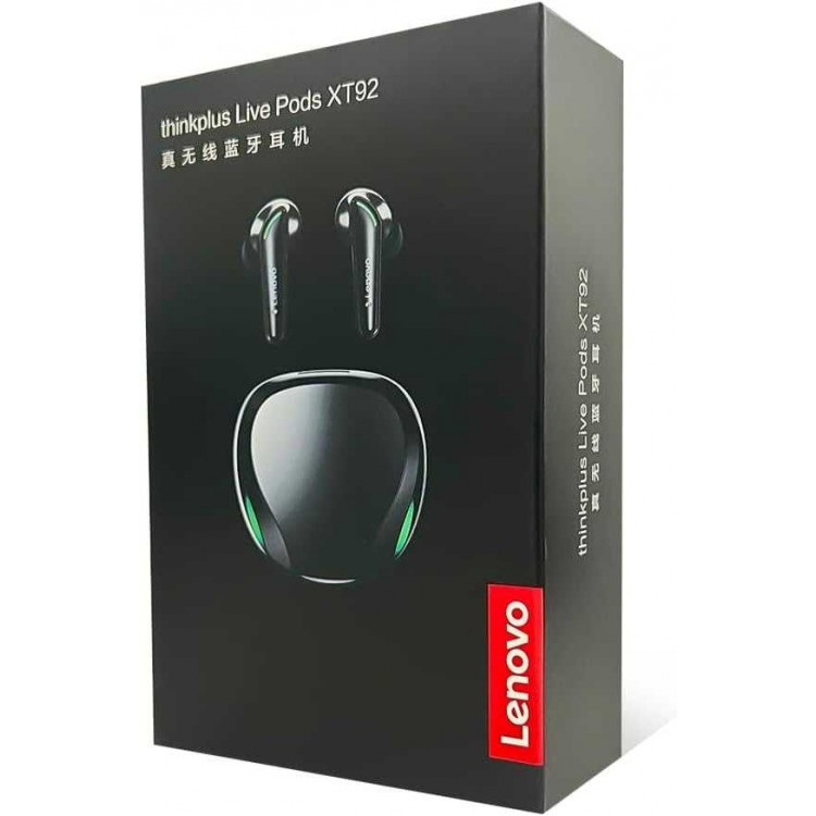 Lenovo Thinkplus Gaming BLUETOOTH 5.1 Ασύρματα ακουστικά Earbuds, με Τεχνολογία μείωσης θορύβου - ΜΑΥΡΟ - XT92
