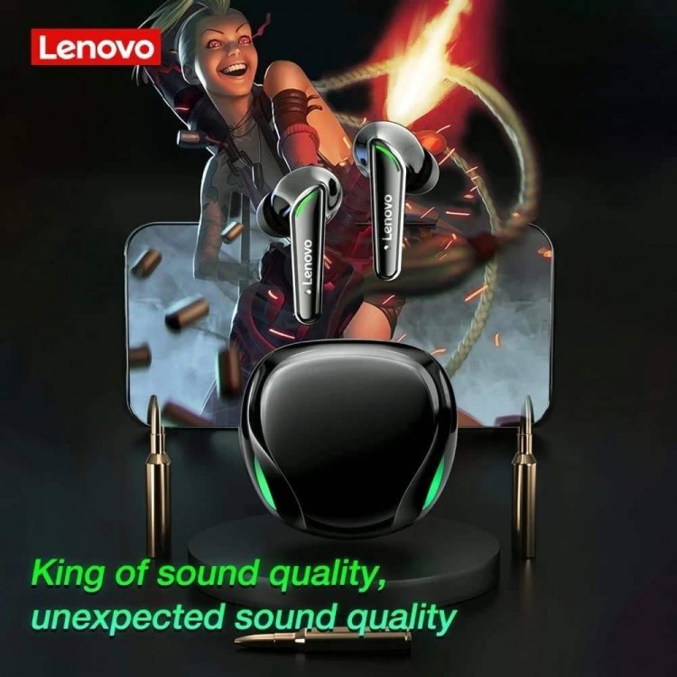 Lenovo Thinkplus Gaming BLUETOOTH 5.1 Ασύρματα ακουστικά Earbuds, με Τεχνολογία μείωσης θορύβου - ΜΑΥΡΟ - XT92