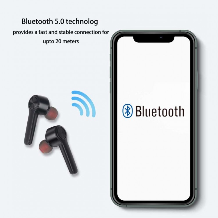 LENOVO Ασύρματα ακουστικά Bluetooth True Wireless Earbuds IPX5 Sweat and Water Resistant  - ΜΑΥΡΟ - HT20