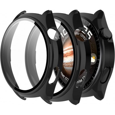 Θήκη ERBORD DEFENSE Frame για Huawei Watch 4 + ΓΥΑΛΙ ΠΡΟΣΤΑΣΙΑΣ - ΜΑΥΡΟ