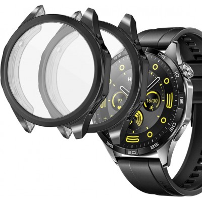 Θήκη ERBORD DEFENSE Frame για Huawei Watch GT 4 46MM + ΓΥΑΛΙ ΠΡΟΣΤΑΣΙΑΣ - ΜΑΥΡΟ