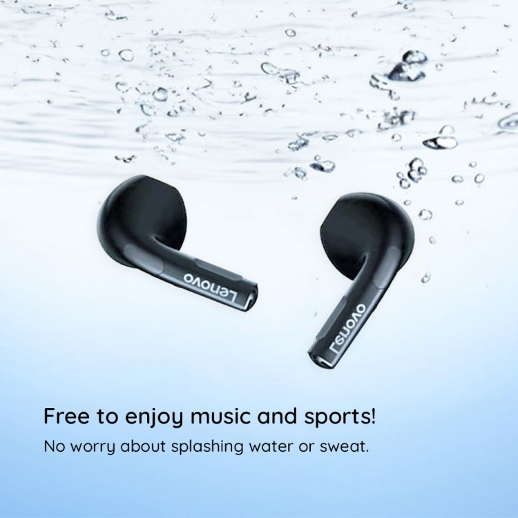Lenovo BLUETOOTH Ασύρματα ακουστικά True Wireless Earbuds ThinkPlus LivePods LP1 (20817) Half-In-Ear - ΜΑΥΡΟ - LP1