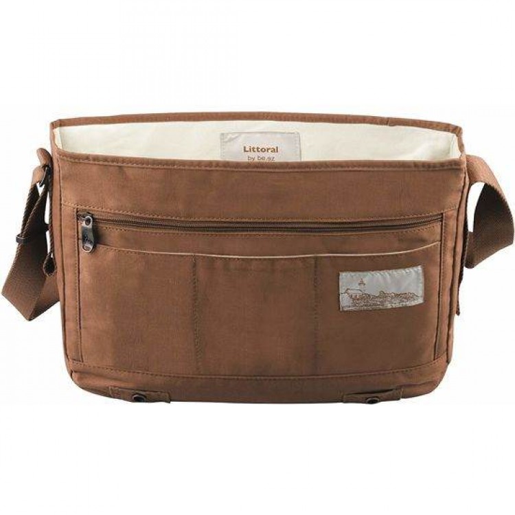 be.ez τσάντα ώμου LE Littoral  για Notebooks, Tablets 13-15 - ΜΠΕΖ ΚΑΦΕ Rust/Cream - BE-100995