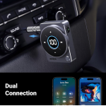 UGREEN Bluetooth 5.4 Αλουμινίου Δέκτης ήχου αυτοκινήτου, με LED οθόνη, Jack 3.5MM, Dual Handsfree - ΓΚΡΙ - CM724