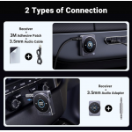 UGREEN Bluetooth 5.4 Αλουμινίου Δέκτης ήχου αυτοκινήτου, με LED οθόνη, Jack 3.5MM, Dual Handsfree - ΓΚΡΙ - CM724