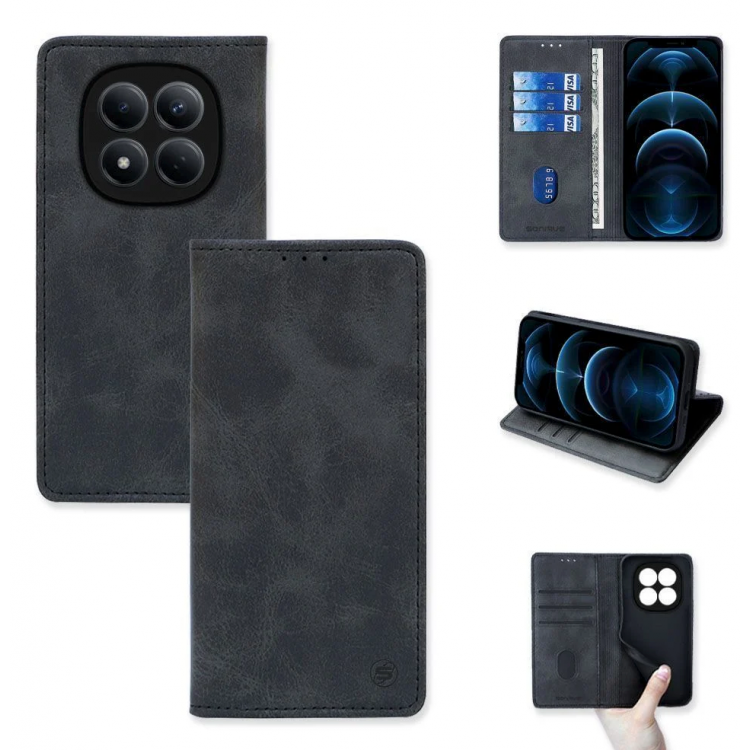 Θήκη Sonique Vintage Magnet Wallet FOLIO για Xiaomi Redmi Note 15 Pro Plus 5G / Poco M8 Pro 5G - ΜΑΥΡΟ