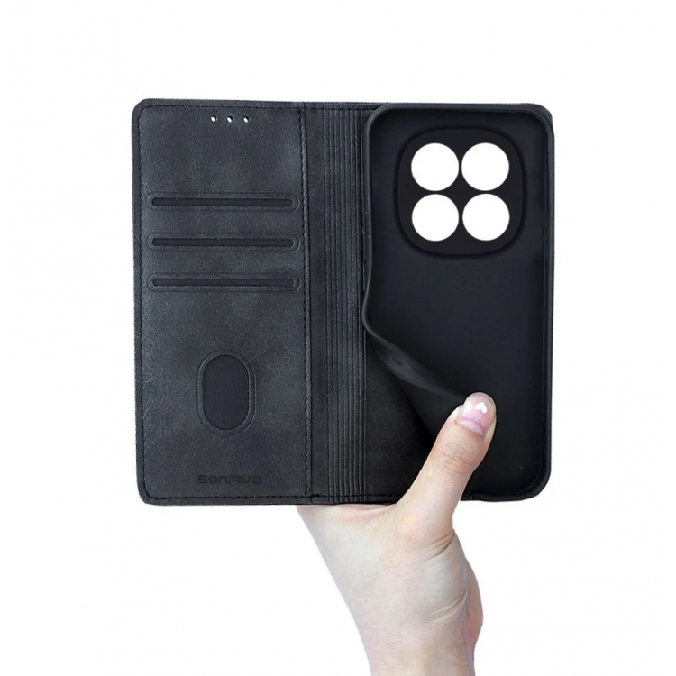 Θήκη Sonique Vintage Magnet Wallet FOLIO για Xiaomi Redmi Note 15 Pro Plus 5G / Poco M8 Pro 5G - ΜΑΥΡΟ