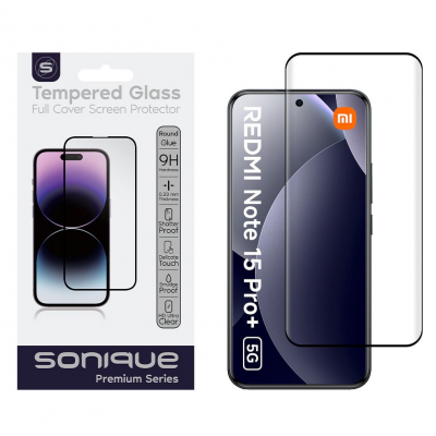 ERBORD Curvy Γυαλί προστασίας 9H Premium Full Cover Glass, 3D Curved 0.3MM για Xiaomi Redmi Note 15 Pro Plus 5G / Poco M8 Pro 5G - ΜΑΥΡΟ