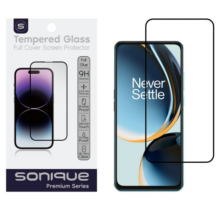 ERBORD Hardy Γυαλί προστασίας 9H Premium Full Cover Glass 0.3MM για OnePlus Nord CE 3 Lite 5G - ΜΑΥΡΟ