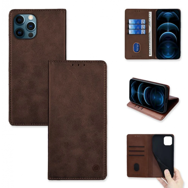 Θήκη Sonique Vintage Magnet Wallet FOLIO για Apple iPhone 13 Pro Max - ΚΑΦΕ